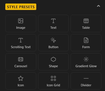 LunaSites style presets